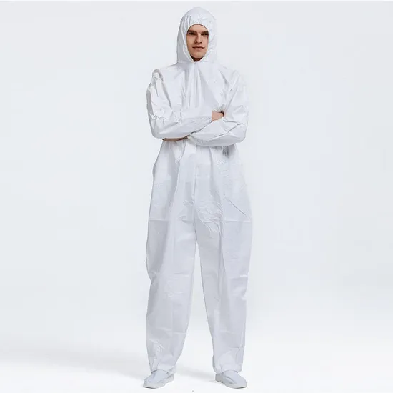 Microporous Safety Protective Chemical Disposable Coverall with Hoodie & Booties